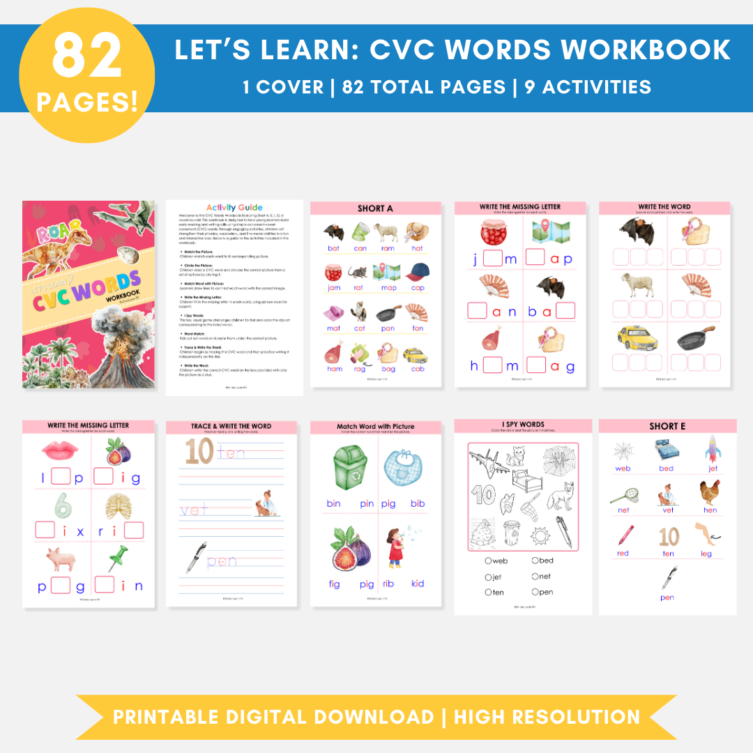 Let's Learn: CVC Words Workbook (Digital Only)