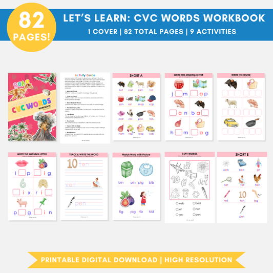 Let's Learn: CVC Words Workbook (Digital Only)