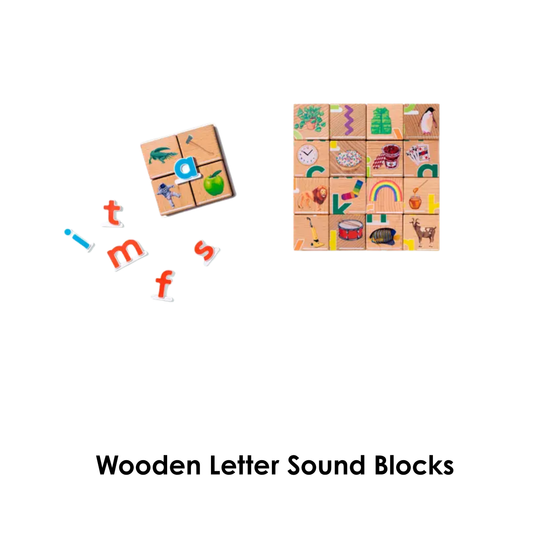 Reading for 4-5 Yrs Old: Wooden Letter Sound Blocks, Letter Case Beehive, Movable Alphabet & Spell & Check Slider
