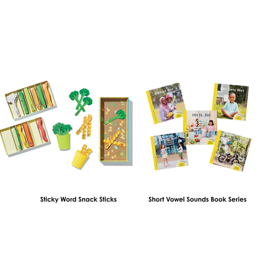 Reading for 5-6 Yrs Old: Sticky Word Snack Sticks & Short Vowel Sounds Books