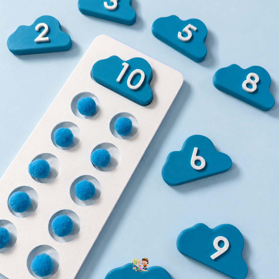 Cloud Ten Frame Counting Set
