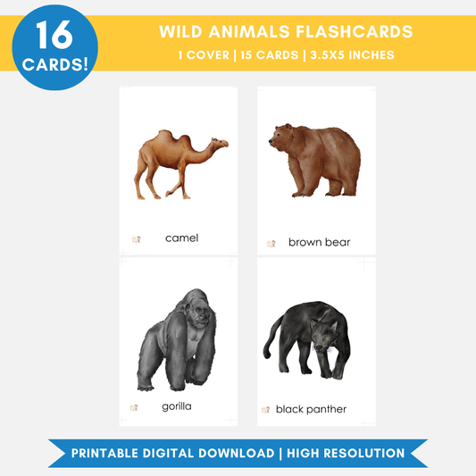 Wild Animals Flashcards (Digital Only)