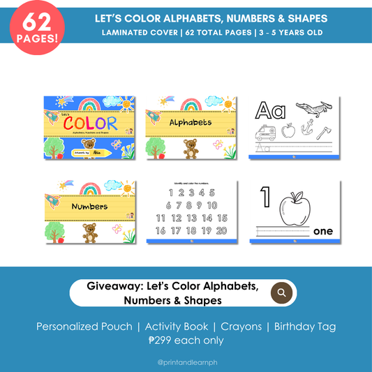 Let's Color: Alphabets, Numbers & Shapes