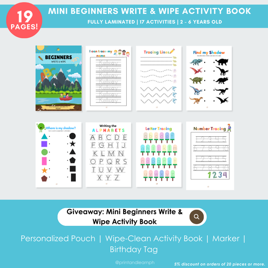 Activity Book: Mini Beginners Write & Wipe