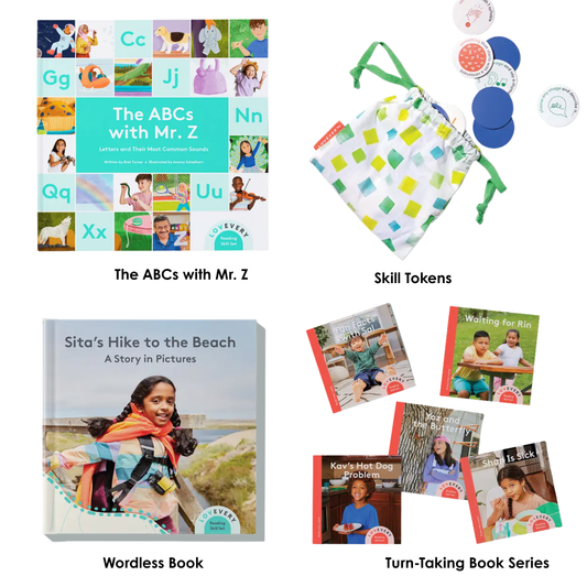 Reading for 4-5 Yrs Old: Turn-Taking Book Series, Skill Tokens, The ABCs with Mr. Z and Wordless Book