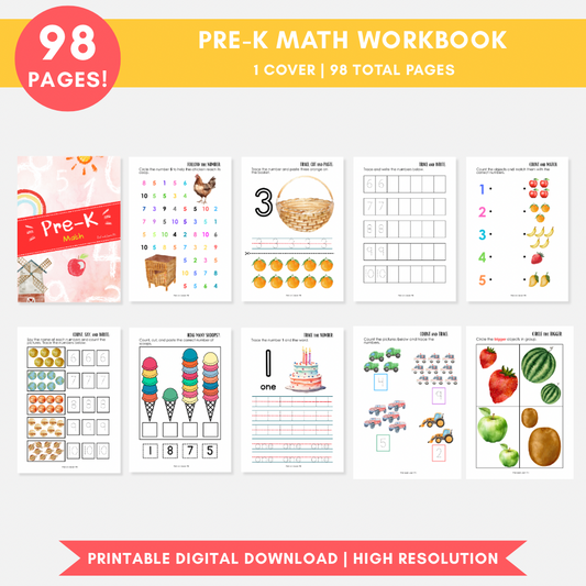 Pre-K Math Workbook (Digital Only)