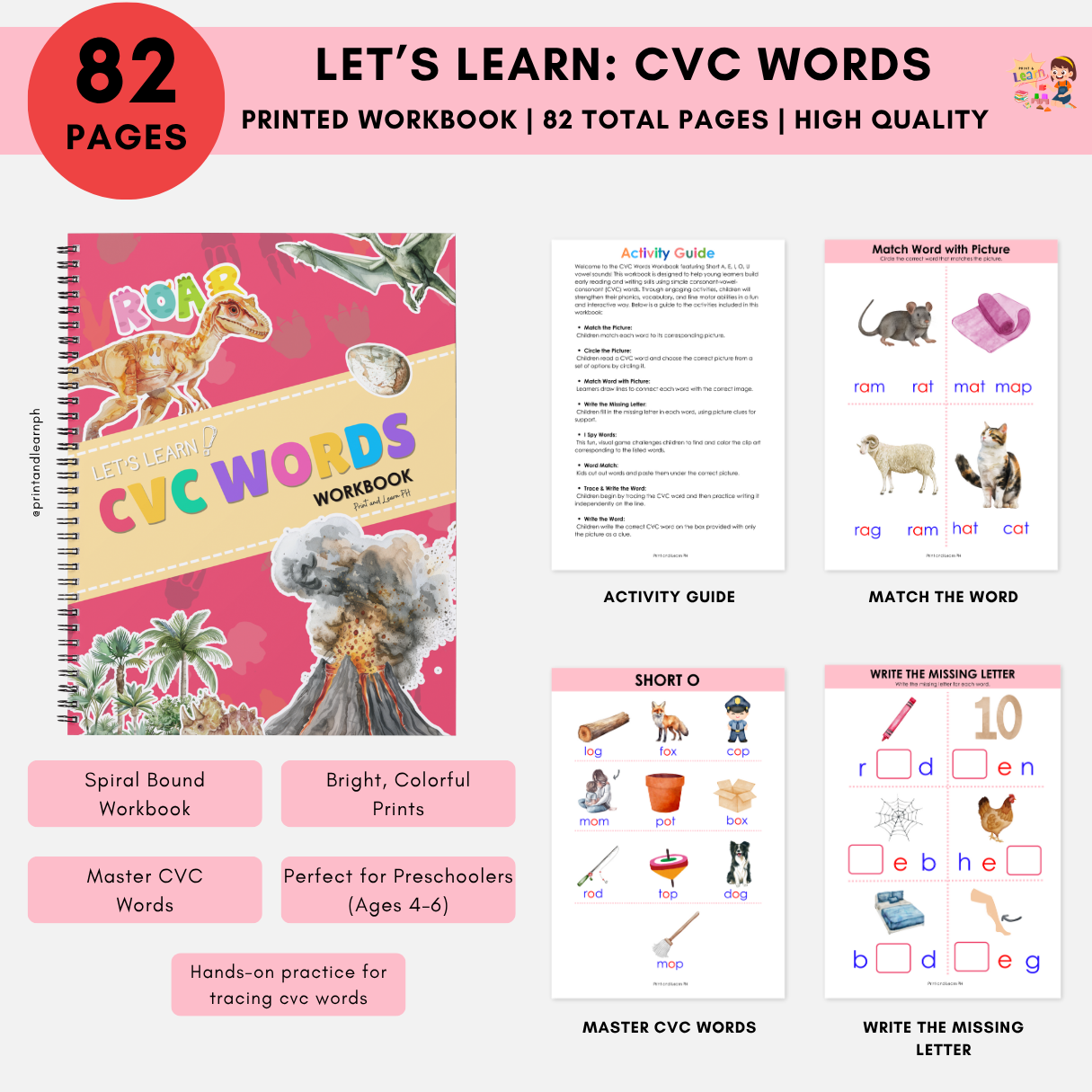 Let’s Learn: CVC Words (Workbook)