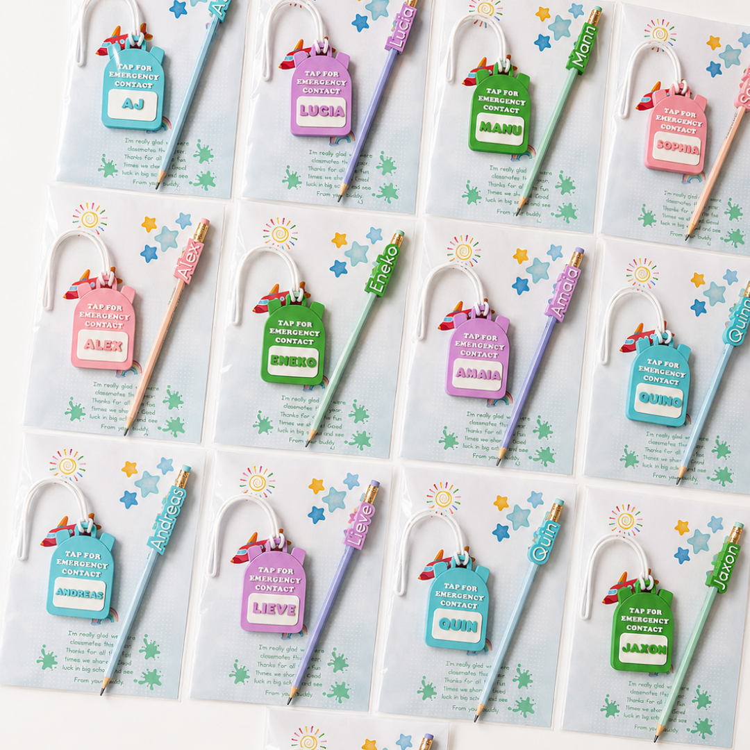 Personalized NFC Emergency Bag Tag & Pencil BUNDLE