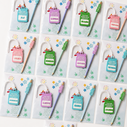 Personalized NFC Emergency Bag Tag & Pencil BUNDLE