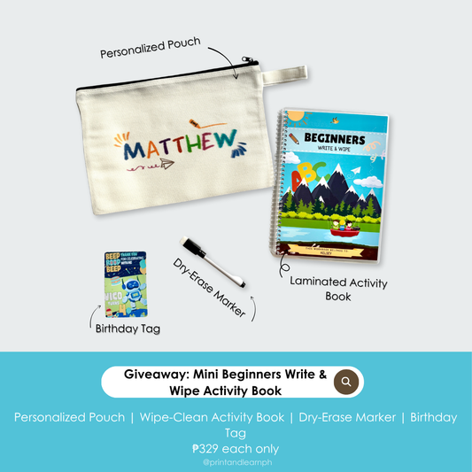 Activity Book: Mini Beginners Write & Wipe
