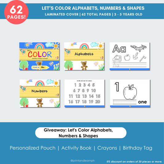 Let's Color: Alphabets, Numbers & Shapes