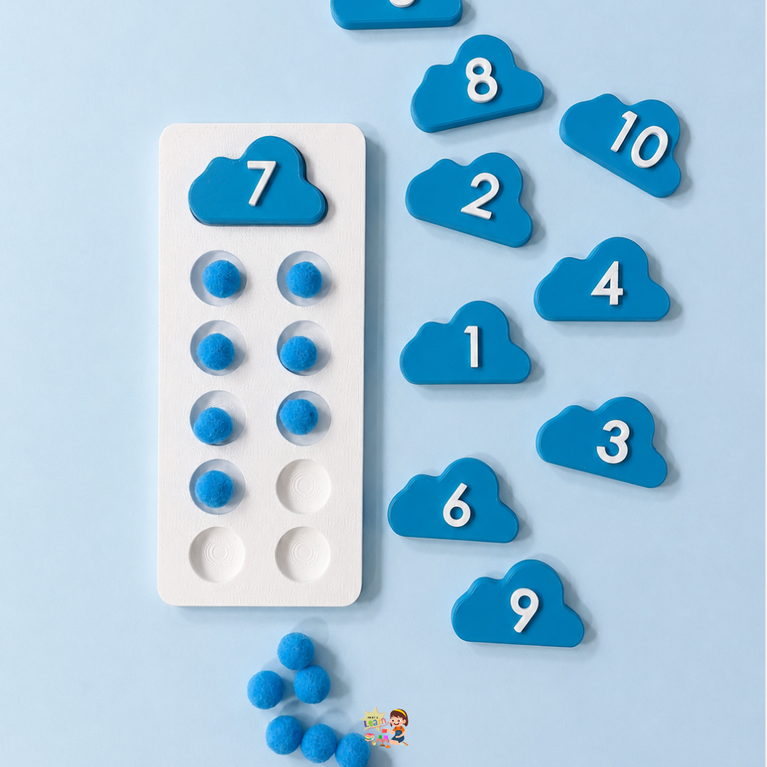 Cloud Ten Frame Counting Set
