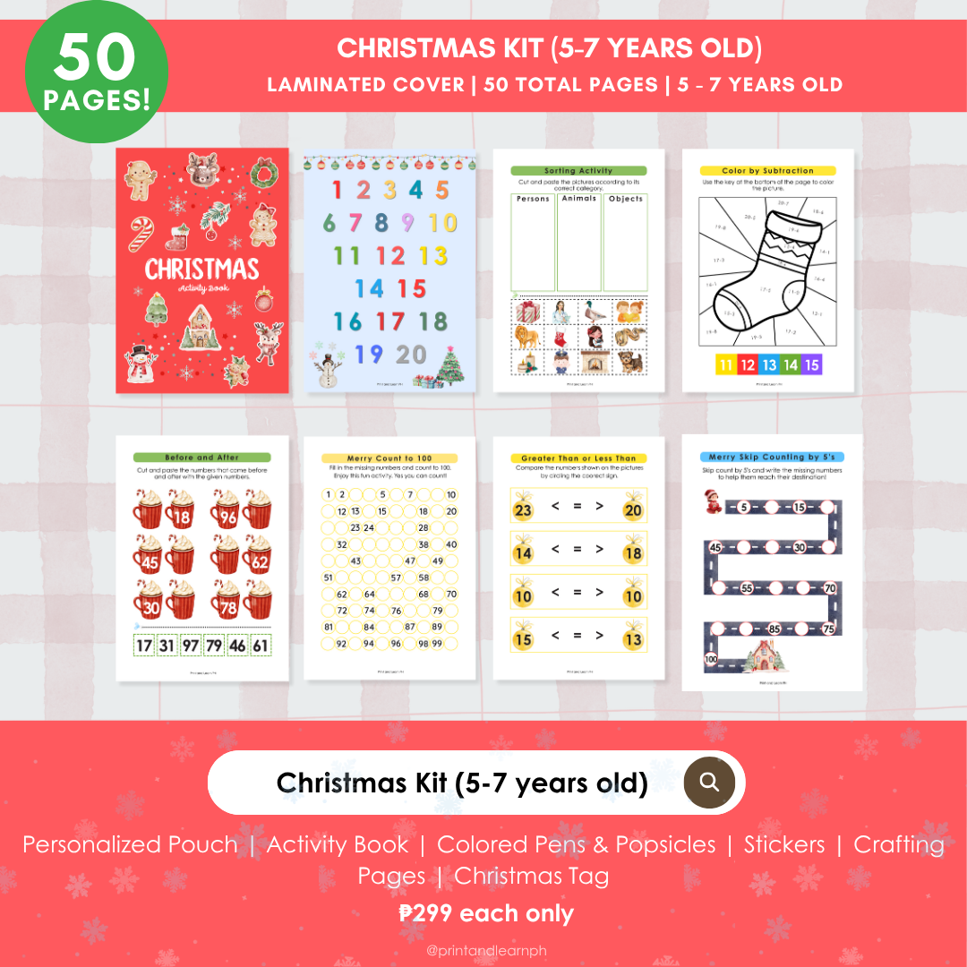 Christmas Play Kit Set for 5-7 Years Old
