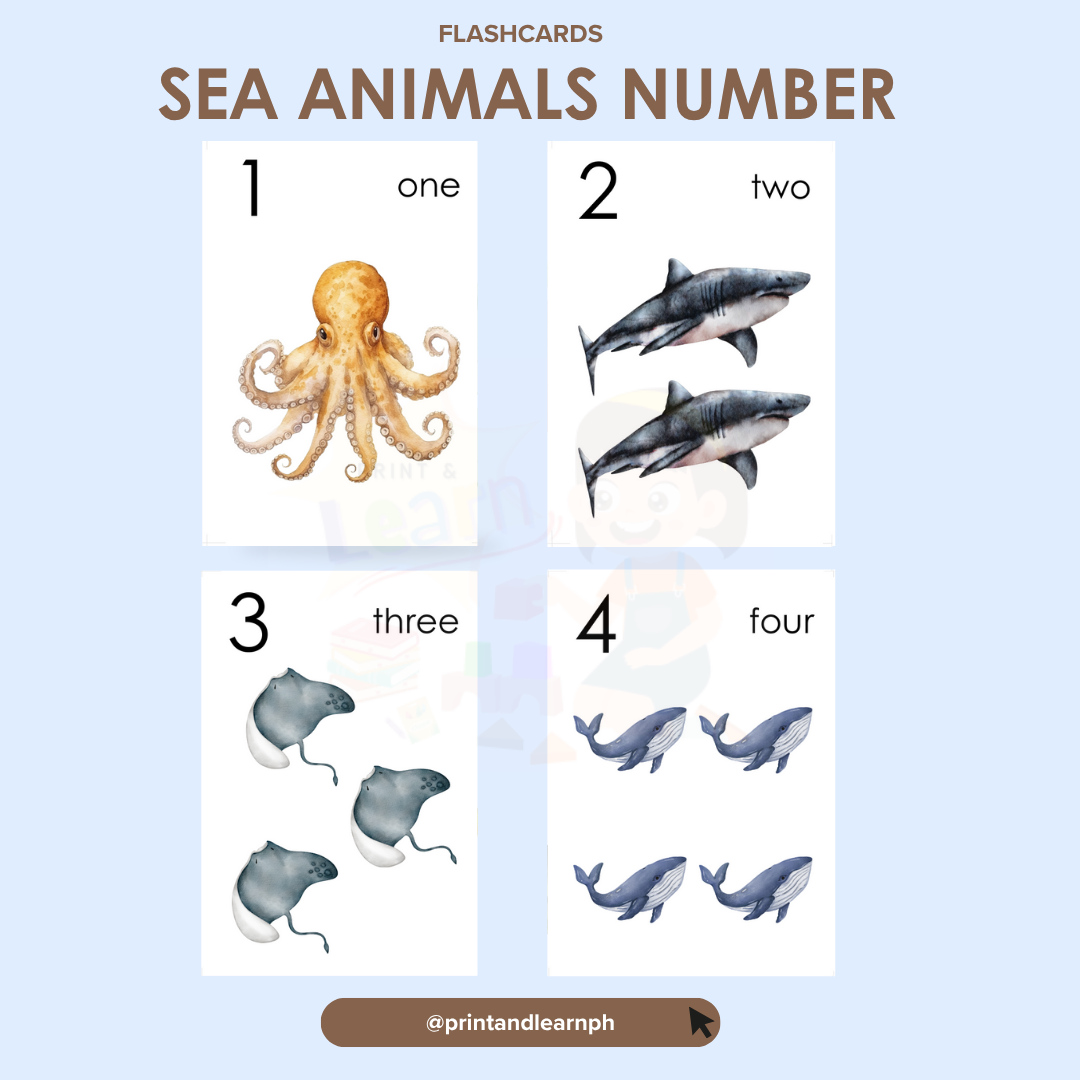 Flashcard: Sea Animals Counting