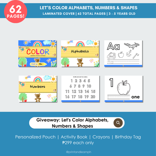 Let's Color: Alphabets, Numbers & Shapes