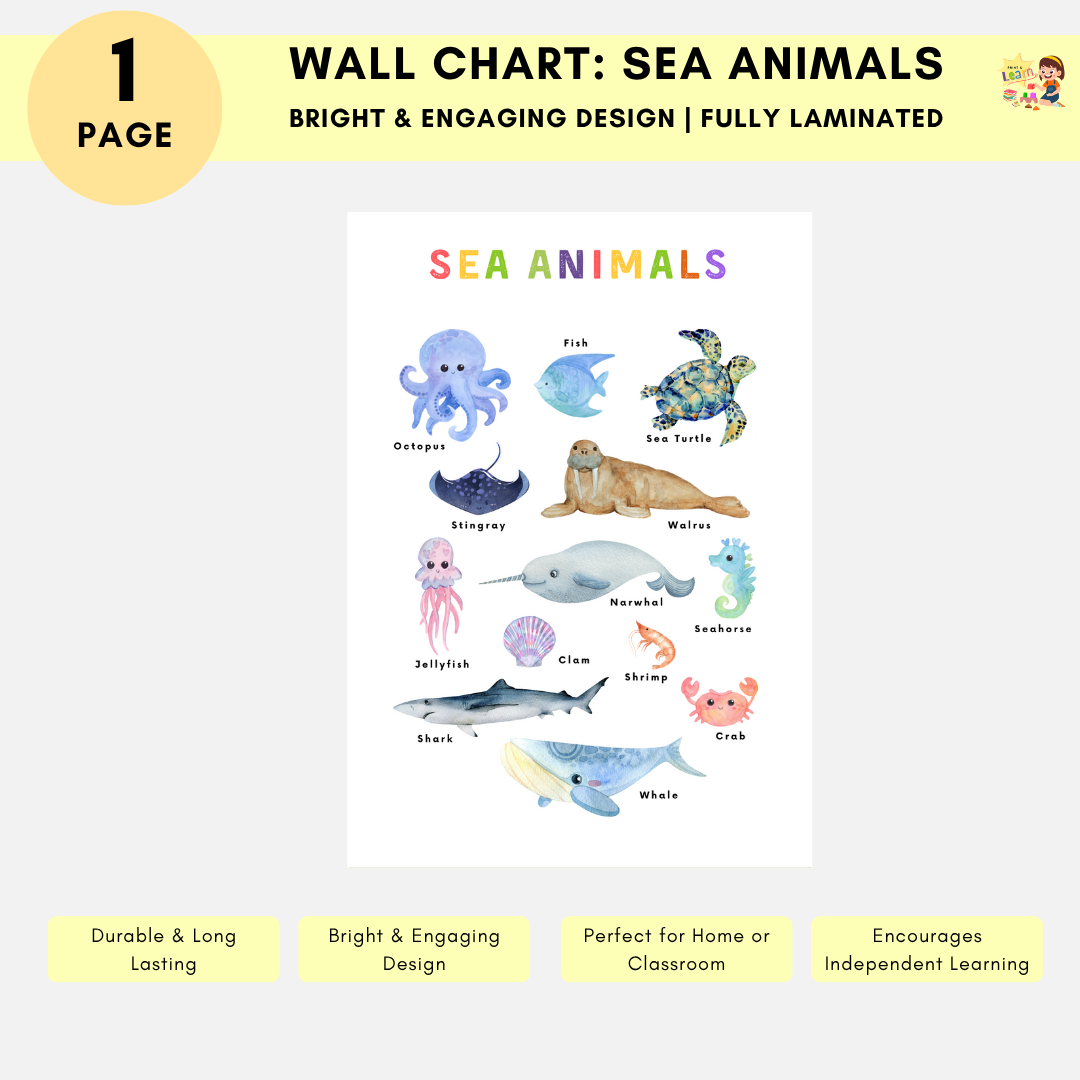 Educational Wall Charts: Sea Animals